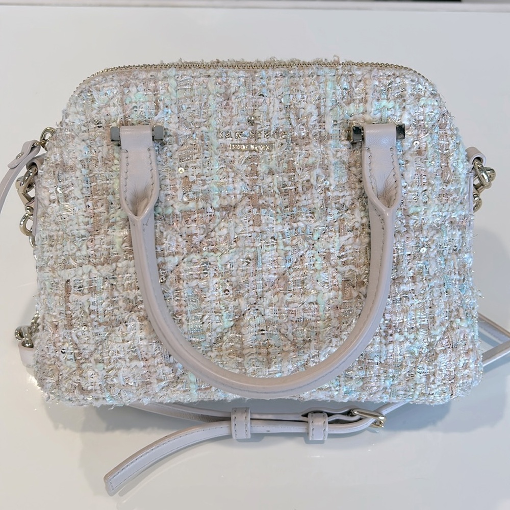 Kate Spade Emerson Place Fabric Tweed Crossbody Bag *Rare*